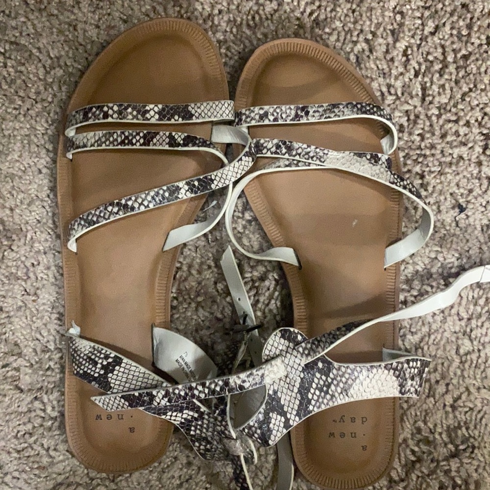 snake print sandals